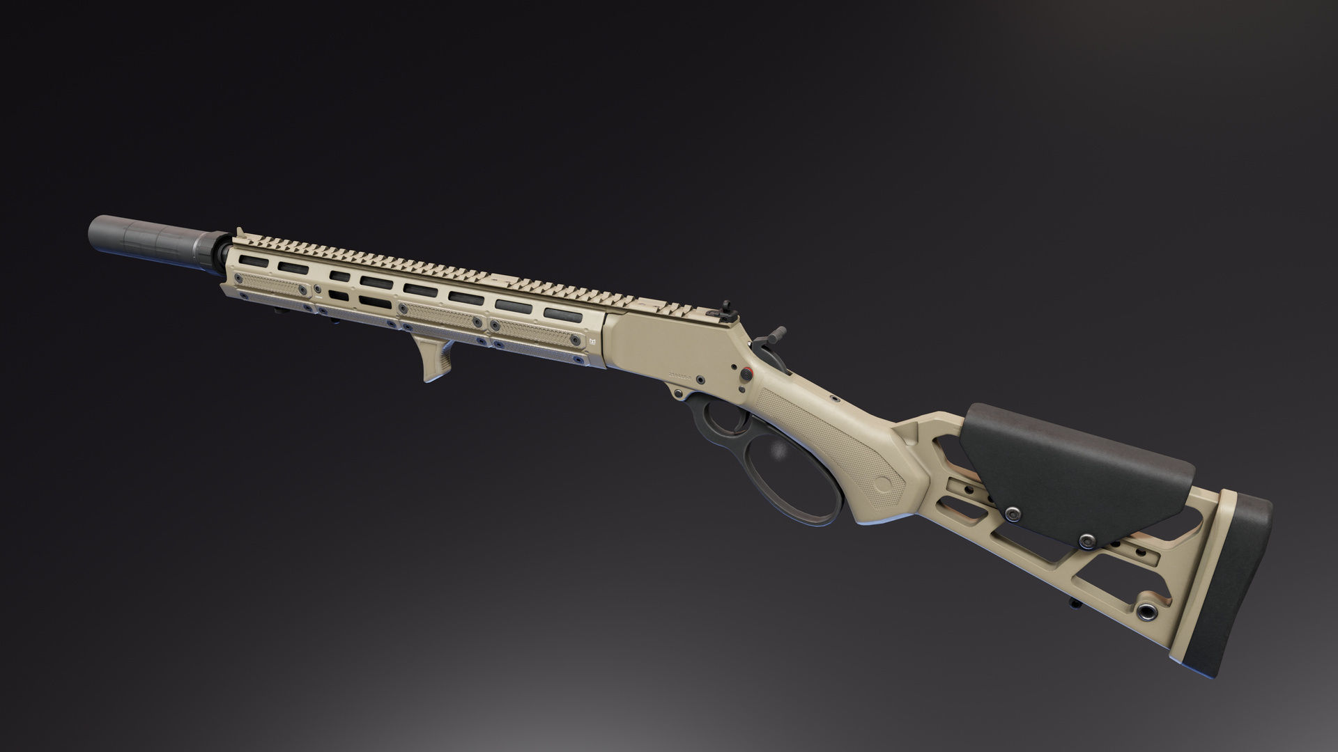 Marlin 1894 Dark Tracker Low-poly 3D model_2