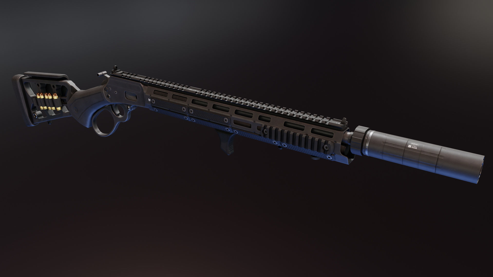 Marlin 1894 Dark Tracker Low-poly 3D model_4