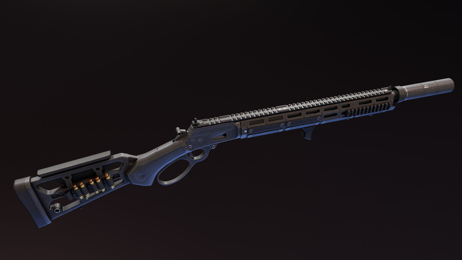 Marlin 1894 Dark Tracker Low-poly 3D model_6