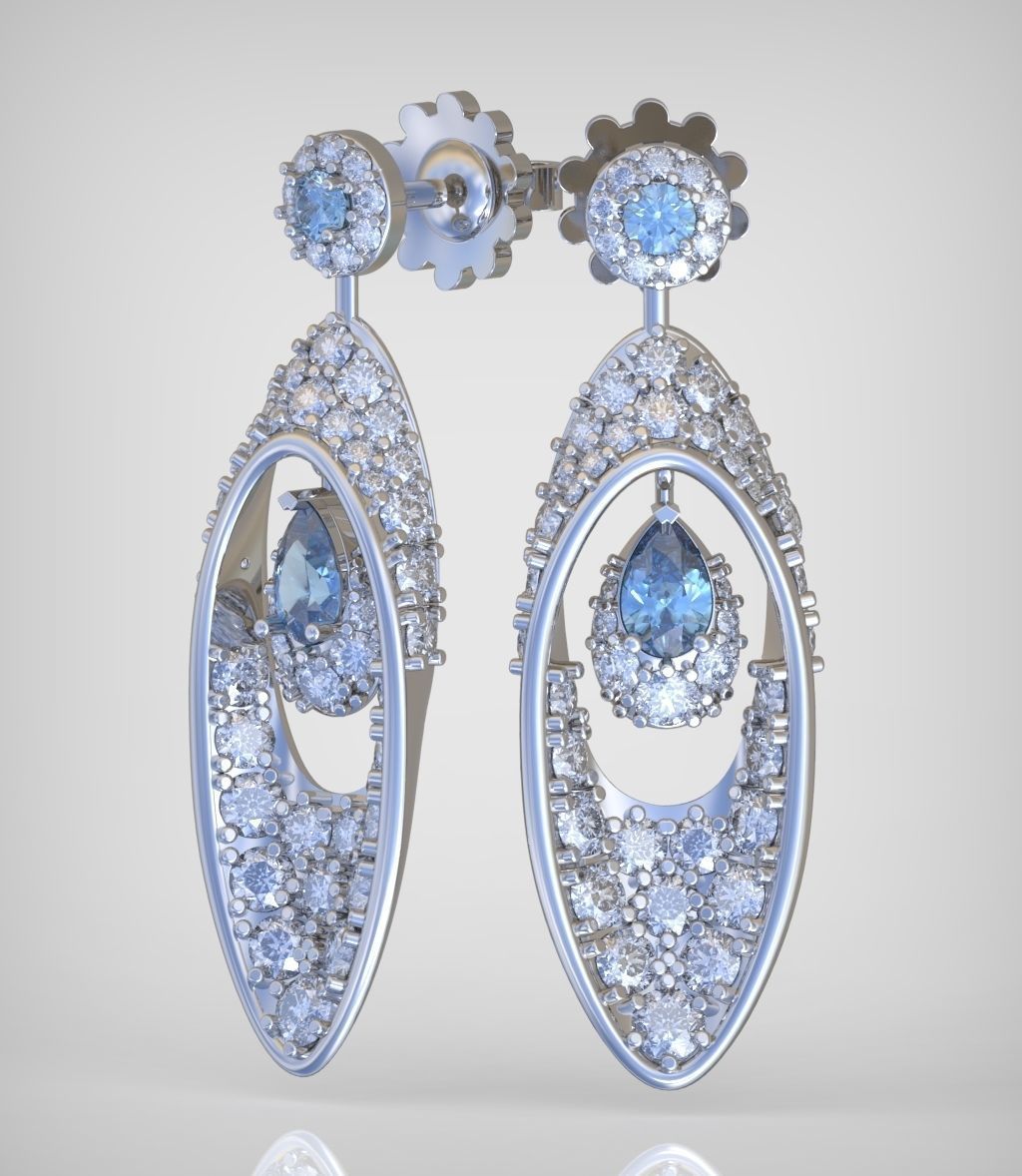 Earring model 0376 3D printable model13 3D print model_3