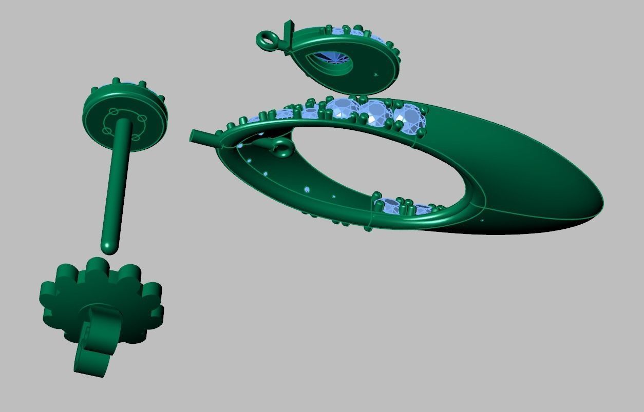 Earring model 0376 3D printable model13 3D print model_17