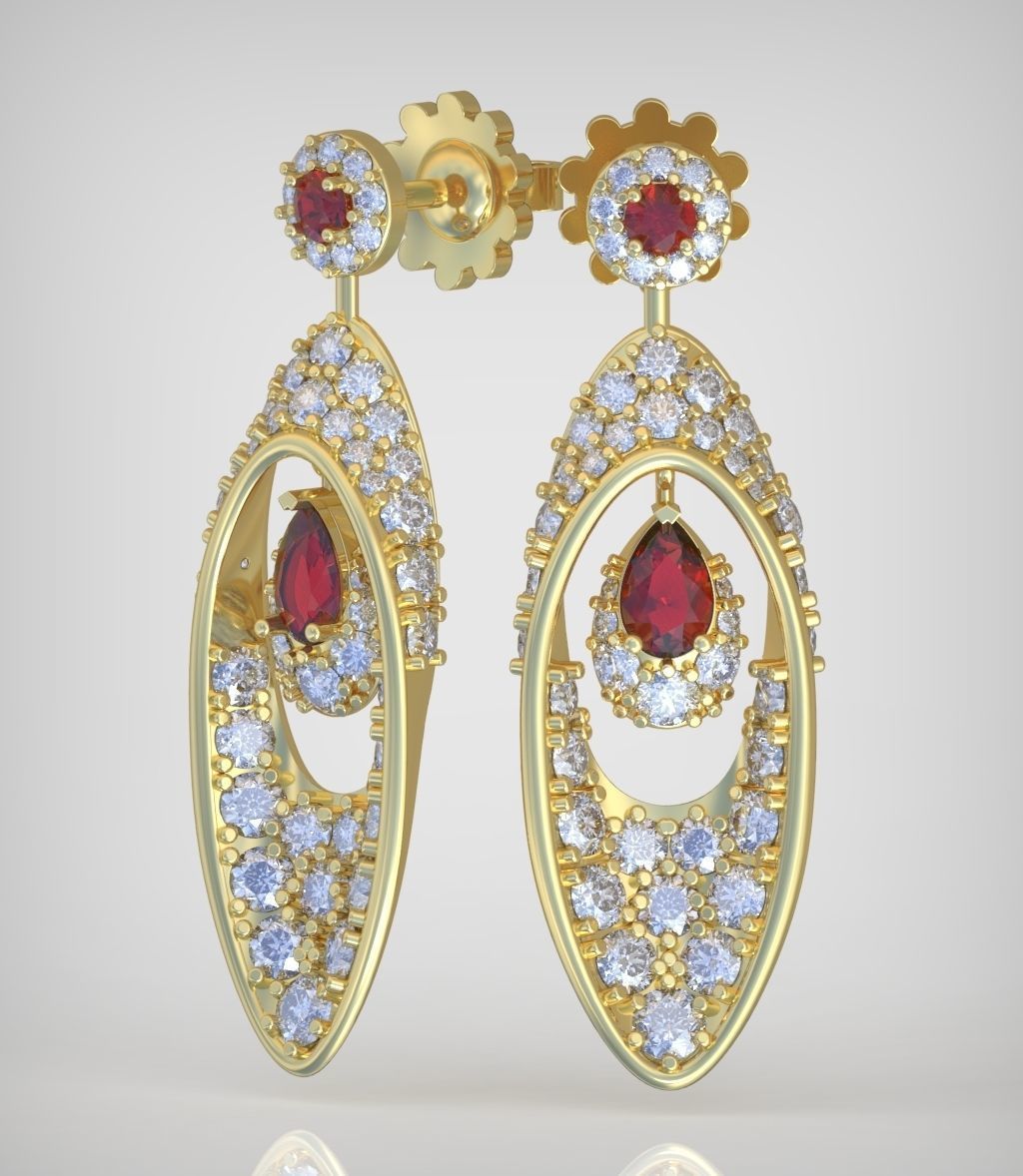 Earring model 0376 3D printable model13 3D print model_1