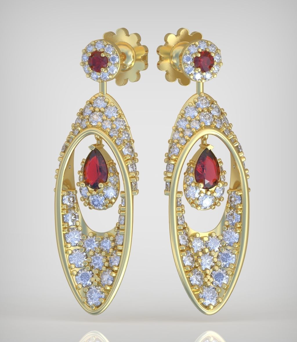 Earring model 0376 3D printable model13 3D print model_7