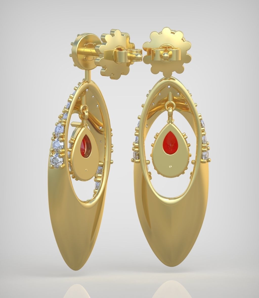 Earring model 0376 3D printable model13 3D print model_8