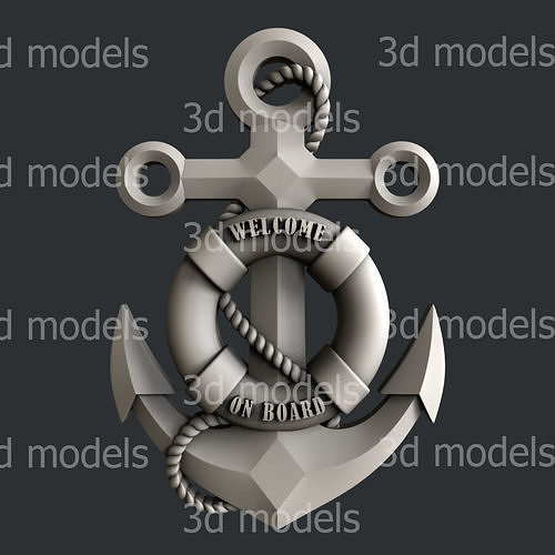 3d STL models for CNC router or 3dprinter P442 welcome on board 3D model