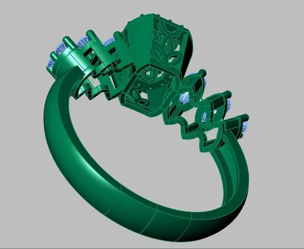 Diamond ring 0613 3D printable model 8- 3D print model_15