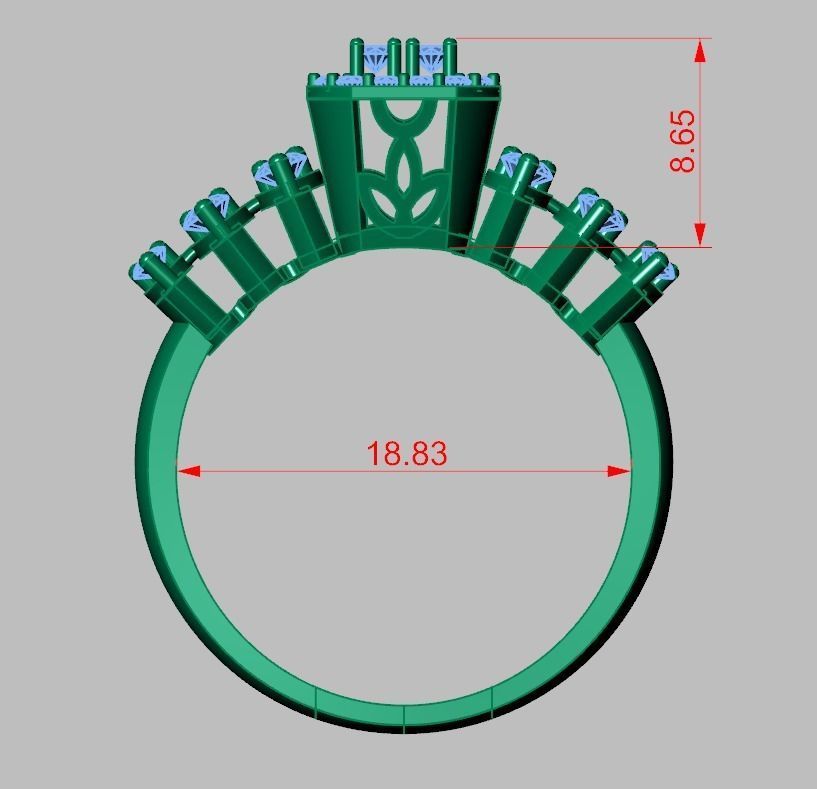 Diamond ring 0613 3D printable model 8- 3D print model_12