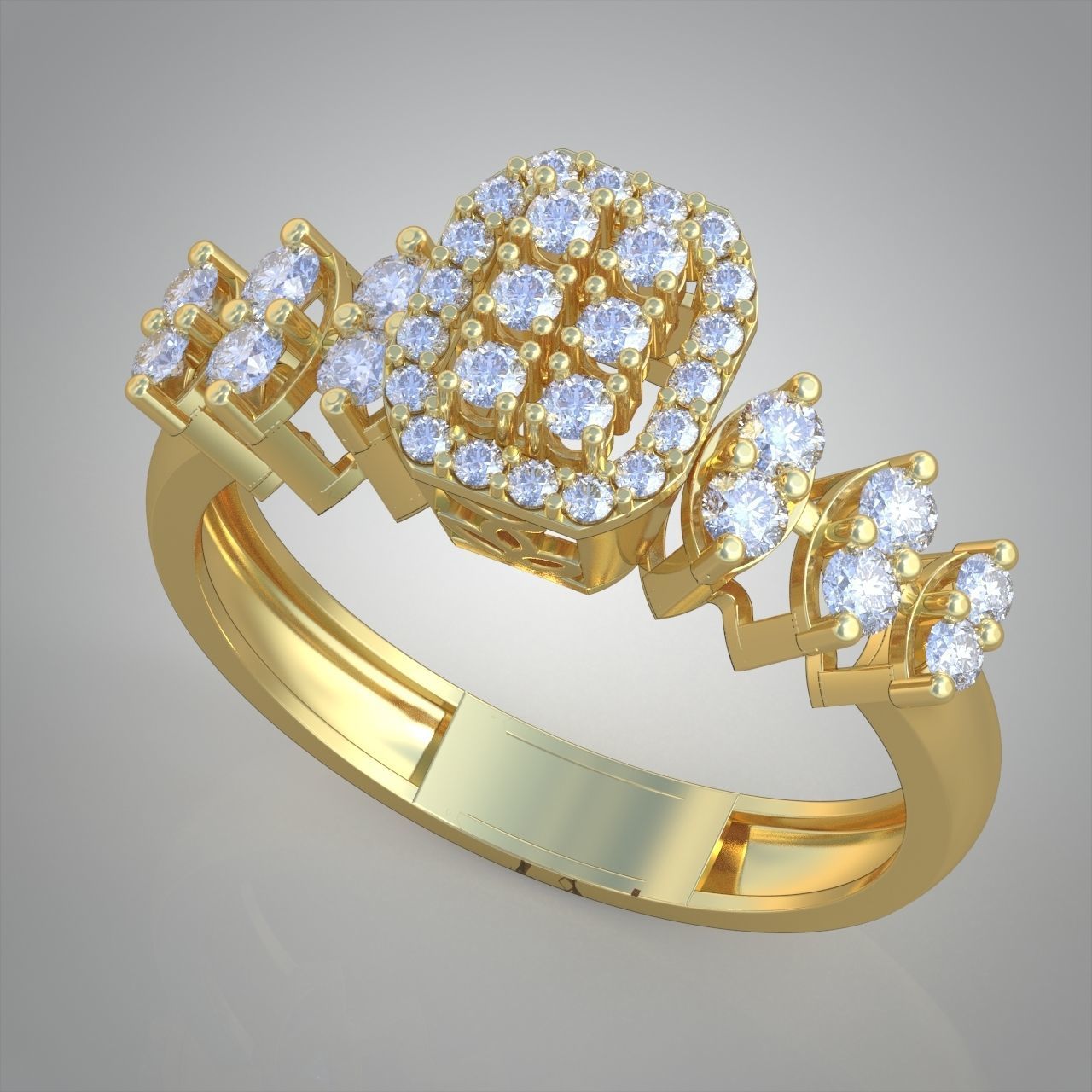 Diamond ring 0613 3D printable model 8- 3D print model_1