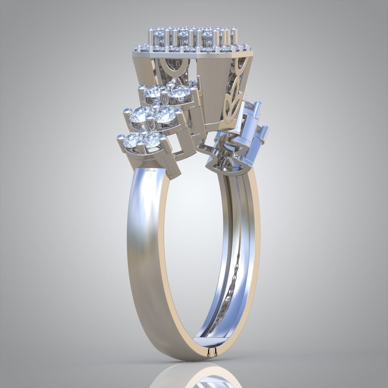 Diamond ring 0613 3D printable model 8- 3D print model_5