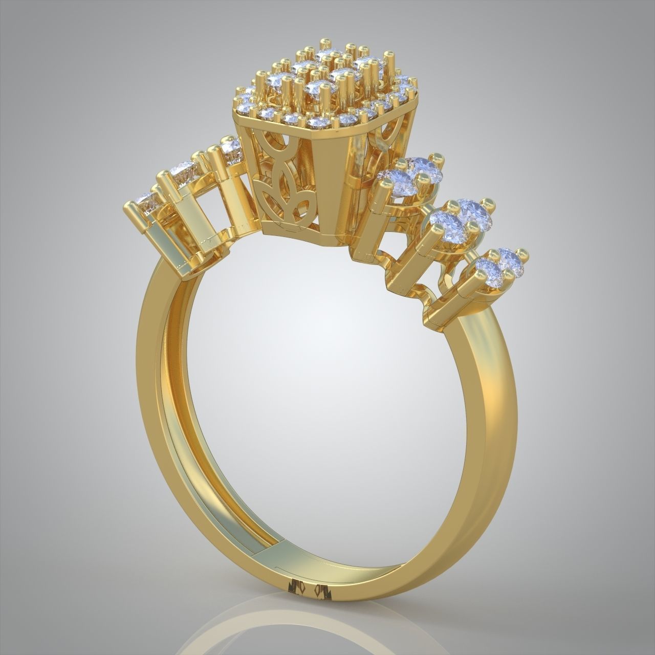 Diamond ring 0613 3D printable model 8- 3D print model_3
