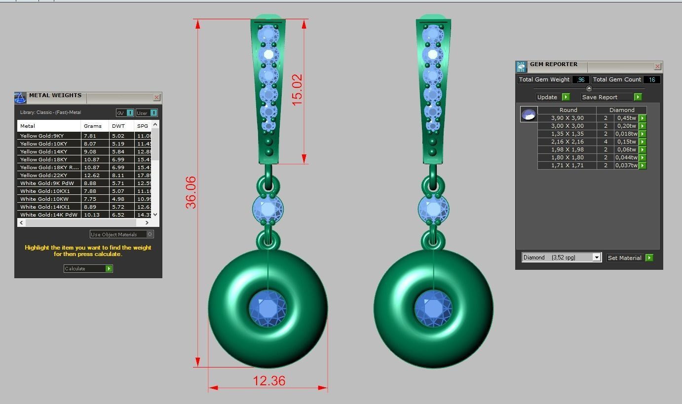 Earring model 0378 3D printable model9 3D print model_13