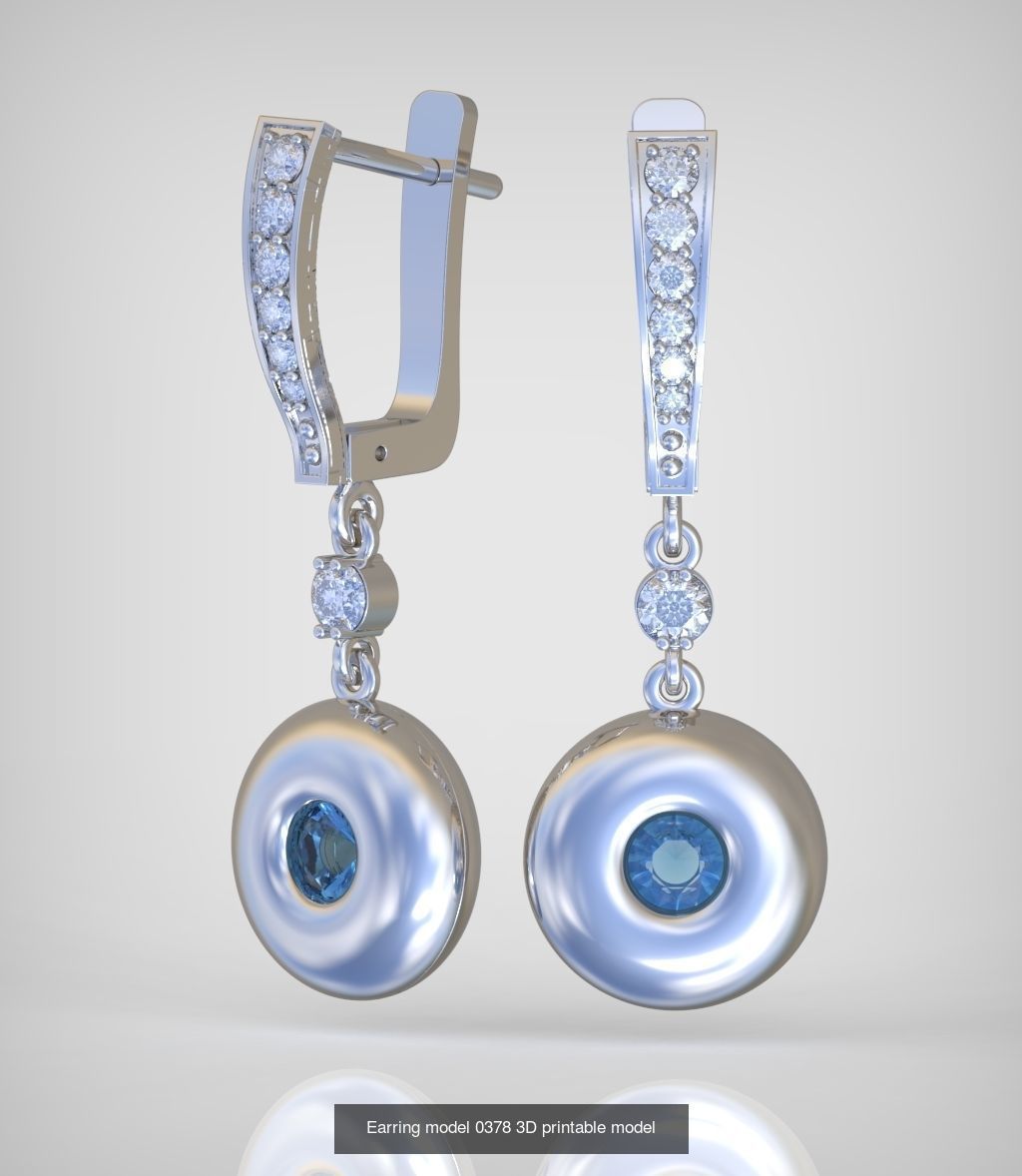Earring and Pendant Set 3D printable model 0130 3D Model Collection_4