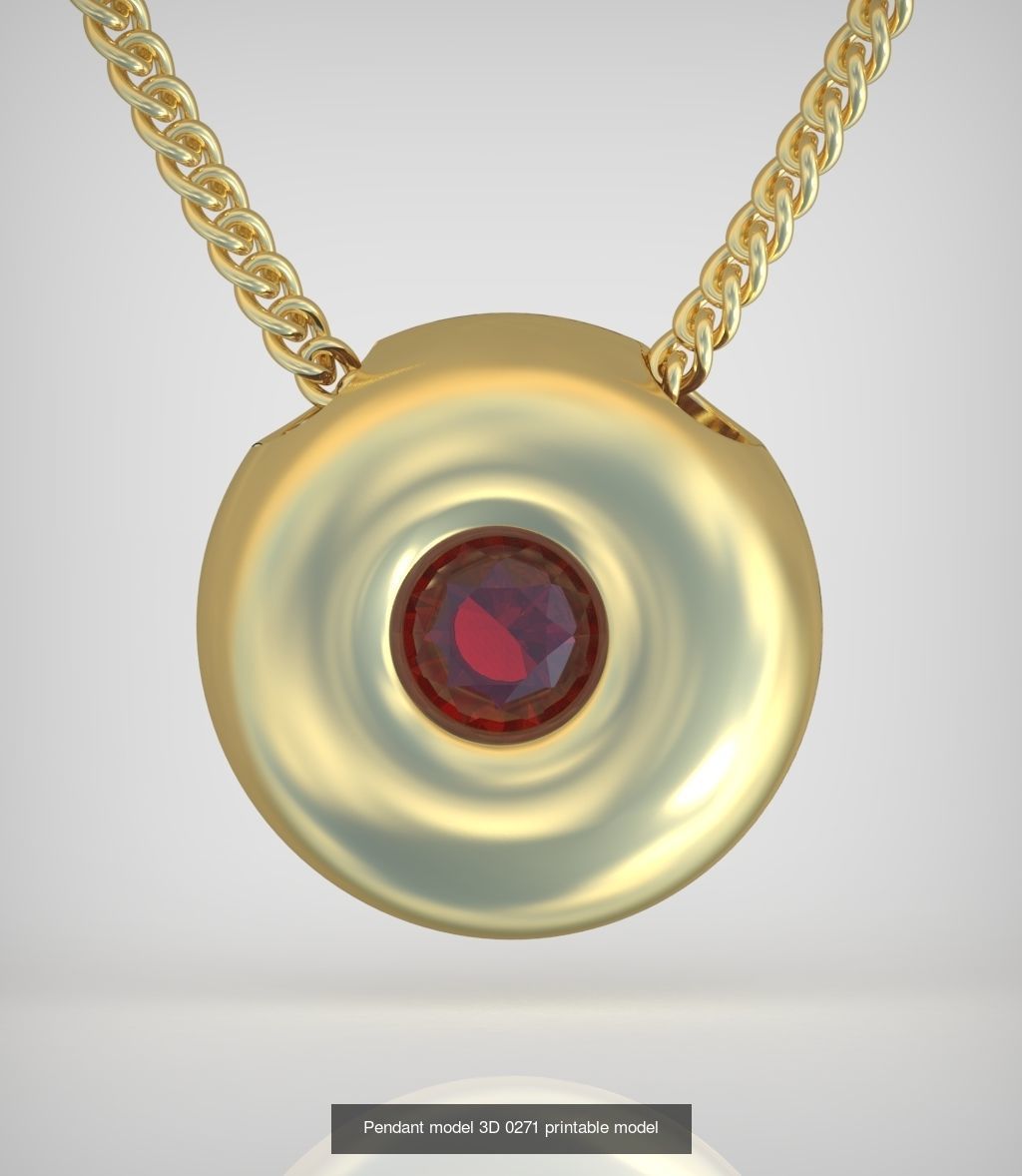 Earring and Pendant Set 3D printable model 0130 3D Model Collection_3