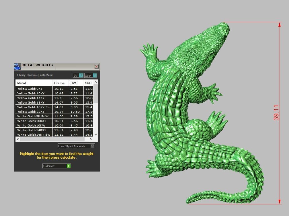 Alligator Pendant model 3D 0272 printable model25 3D print model_23