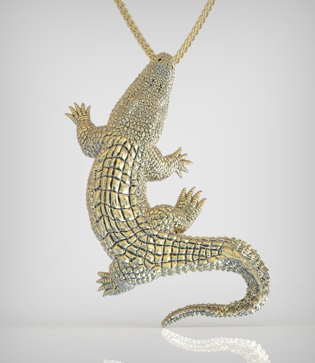 Alligator Pendant model 3D 0272 printable model25 3D print model_2