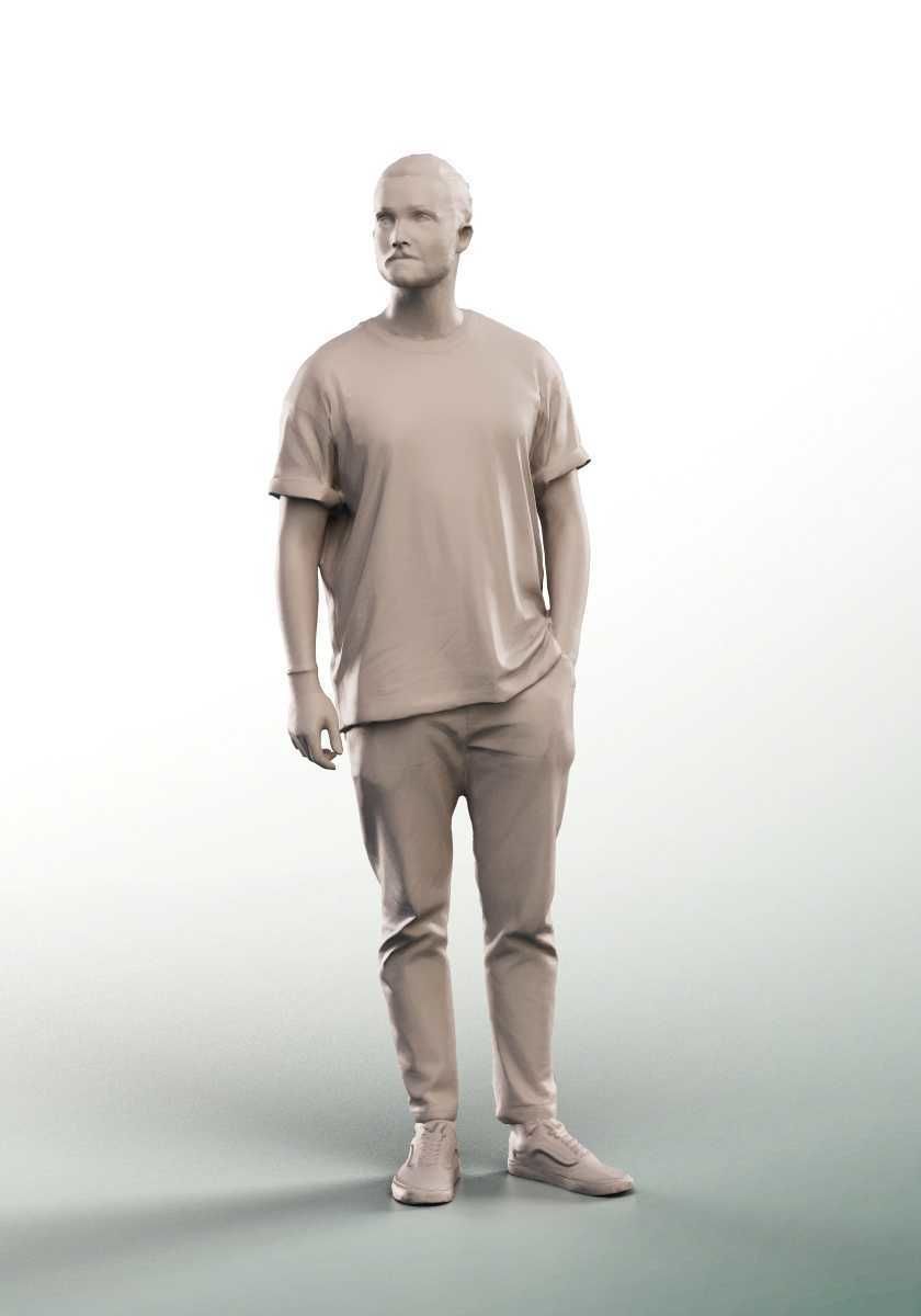 Jorge 12798 -  Casual Standing Young Man Low-poly 3D model_3