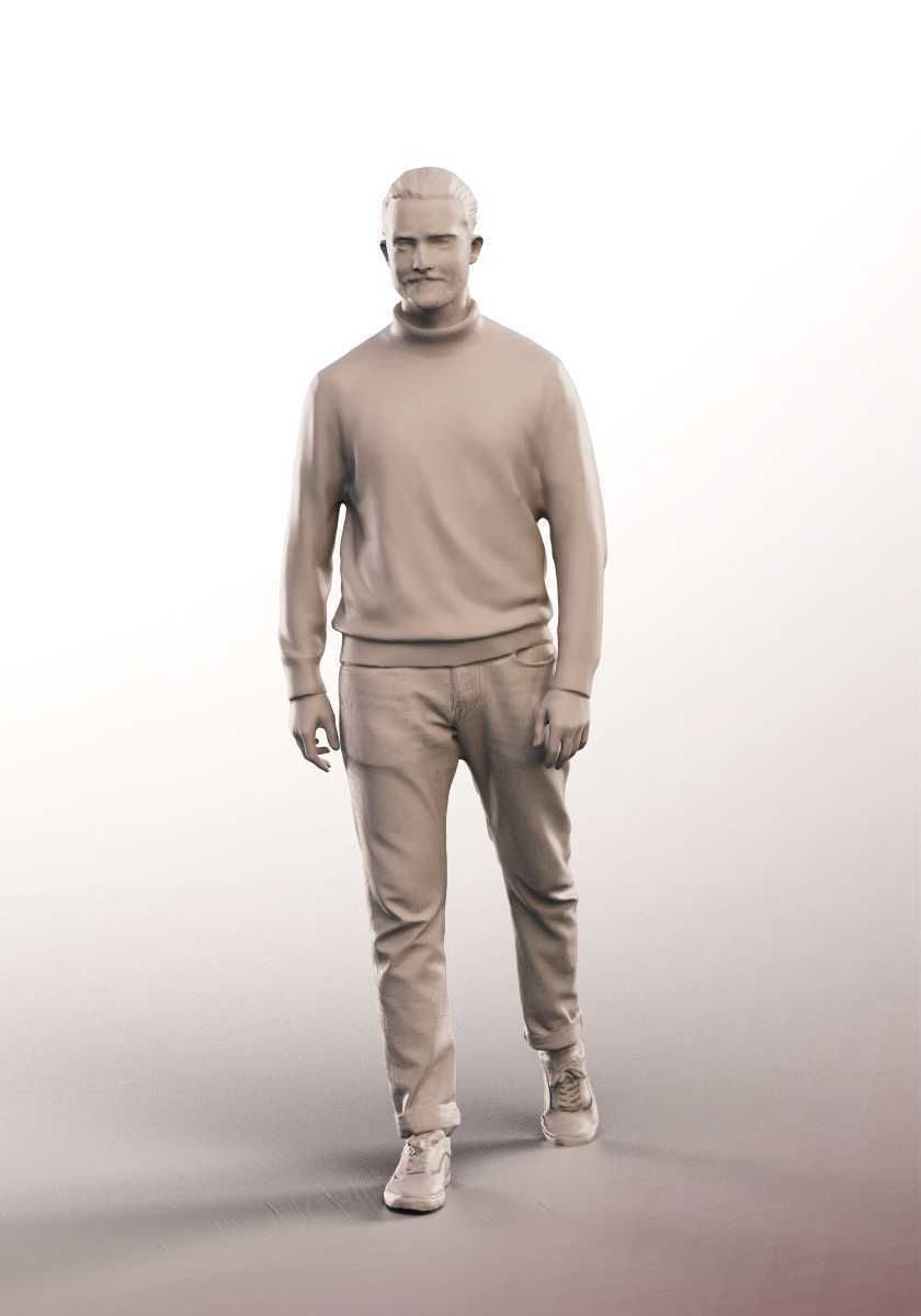 Jorge 12797 - Walking Young Man Low-poly 3D model_3
