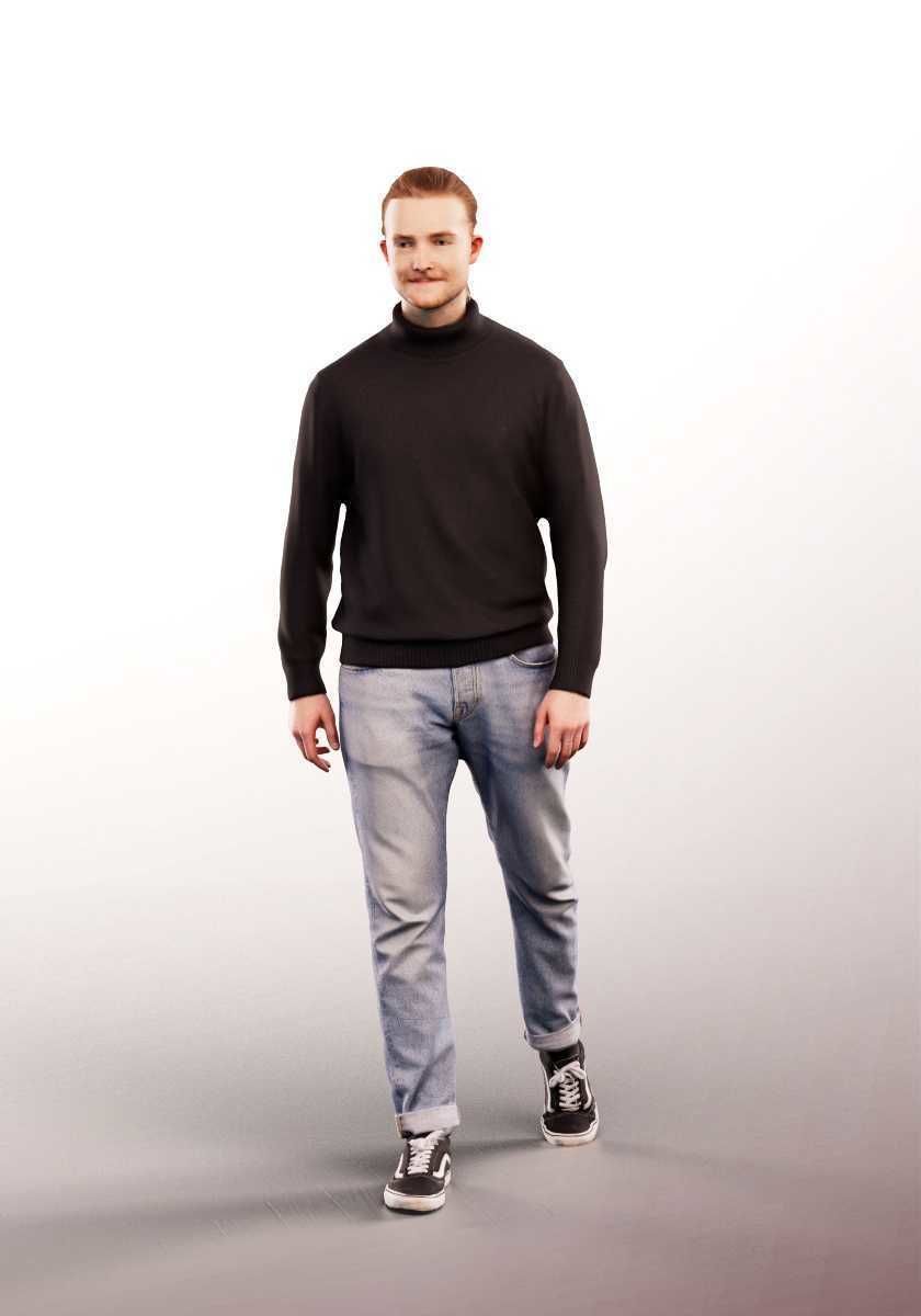 Jorge 12797 - Walking Young Man Low-poly 3D model_1