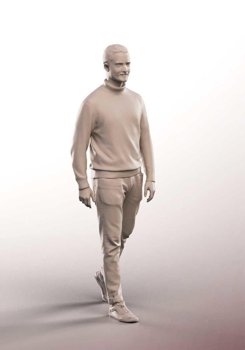 Jorge 12797 - Walking Young Man Low-poly 3D model_4