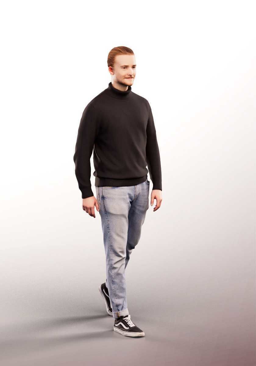 Jorge 12797 - Walking Young Man Low-poly 3D model_2