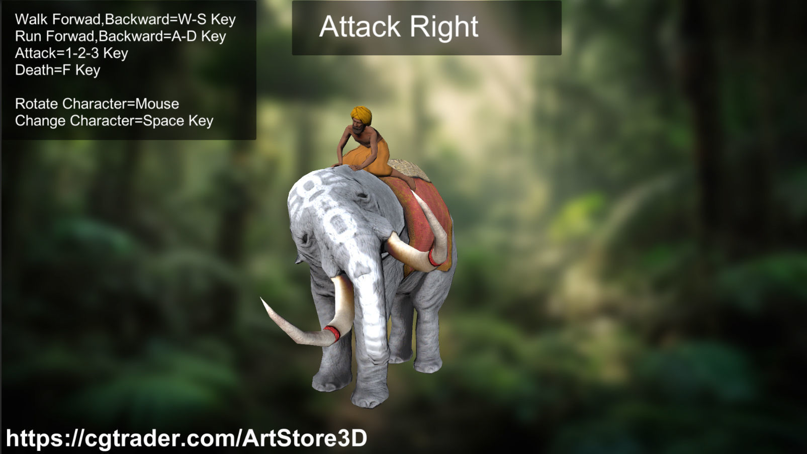 Warrior Elephant Rider - India Low-poly 3D model_22