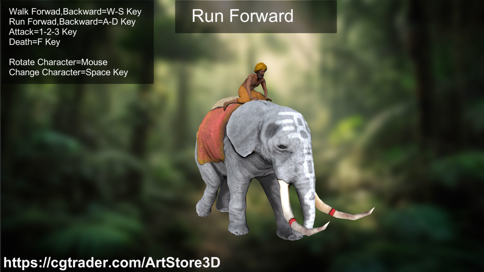 Warrior Elephant Rider - India Low-poly 3D model_15