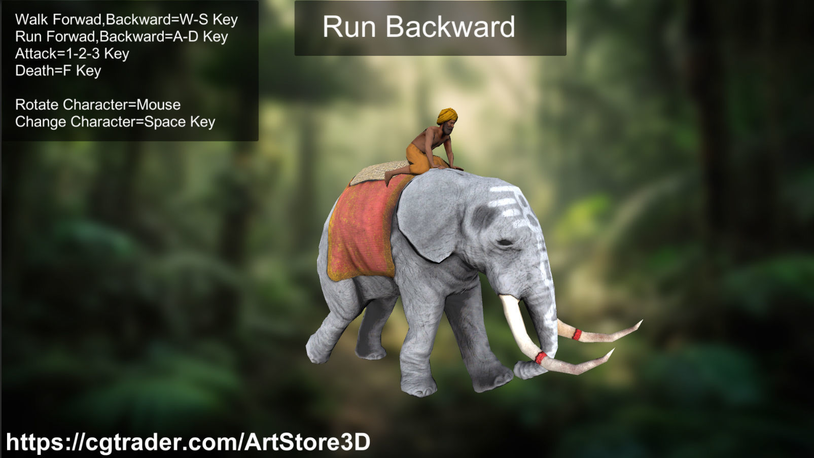 Warrior Elephant Rider - India Low-poly 3D model_17