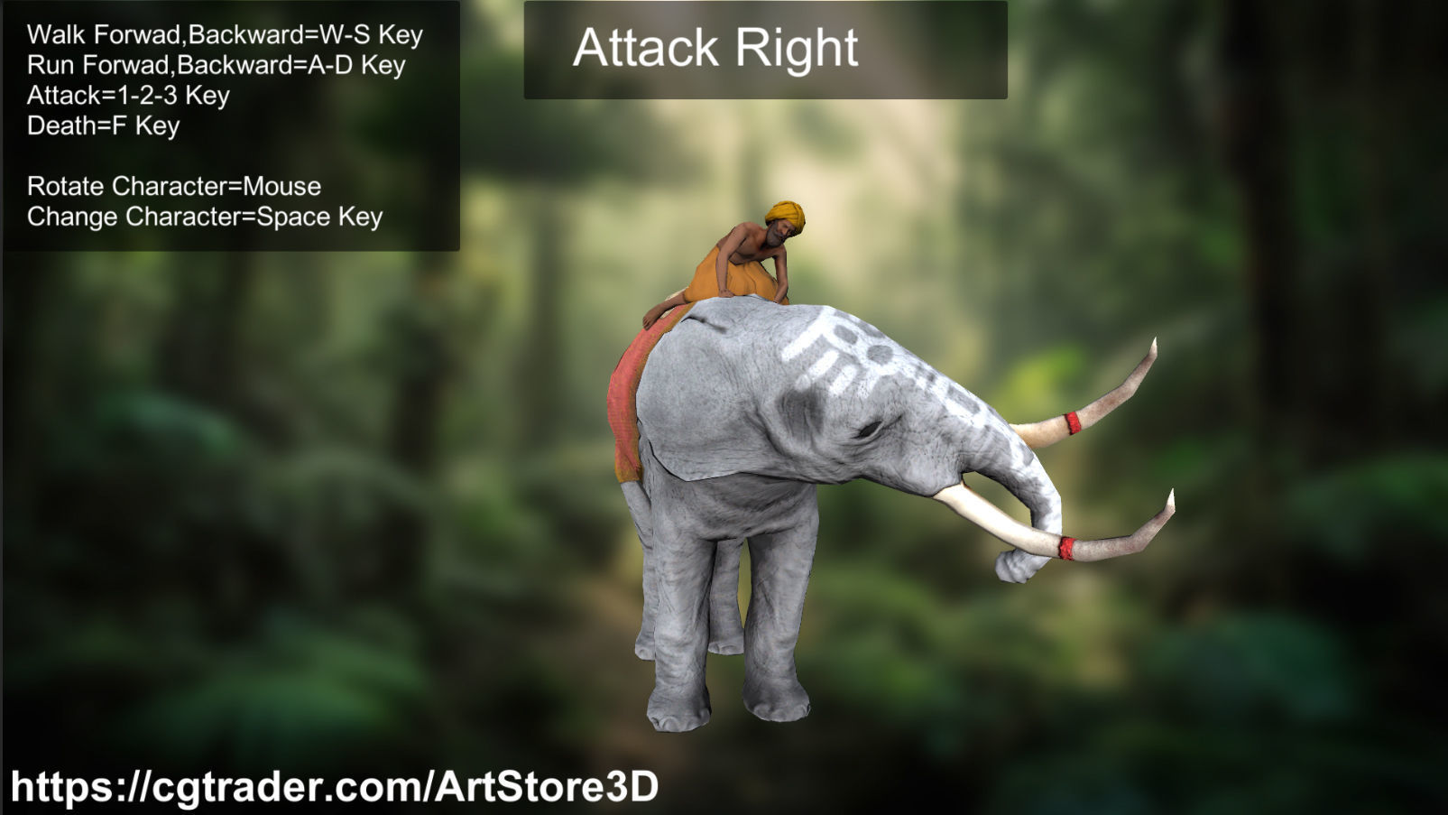Warrior Elephant Rider - India Low-poly 3D model_21