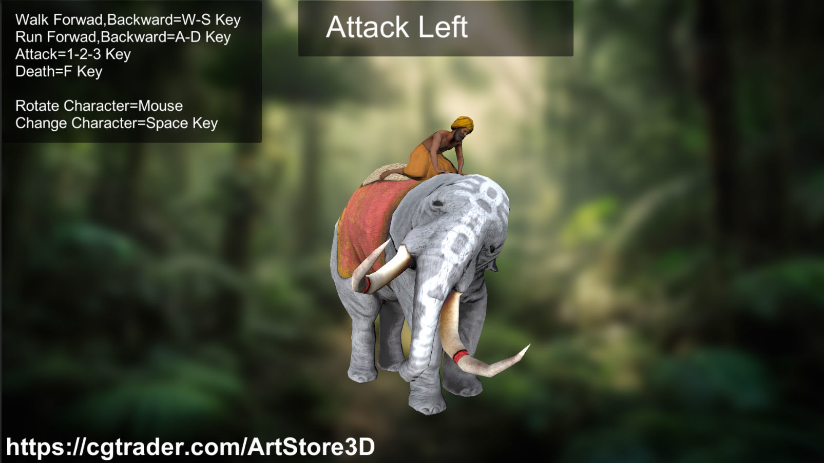 Warrior Elephant Rider - India Low-poly 3D model_20