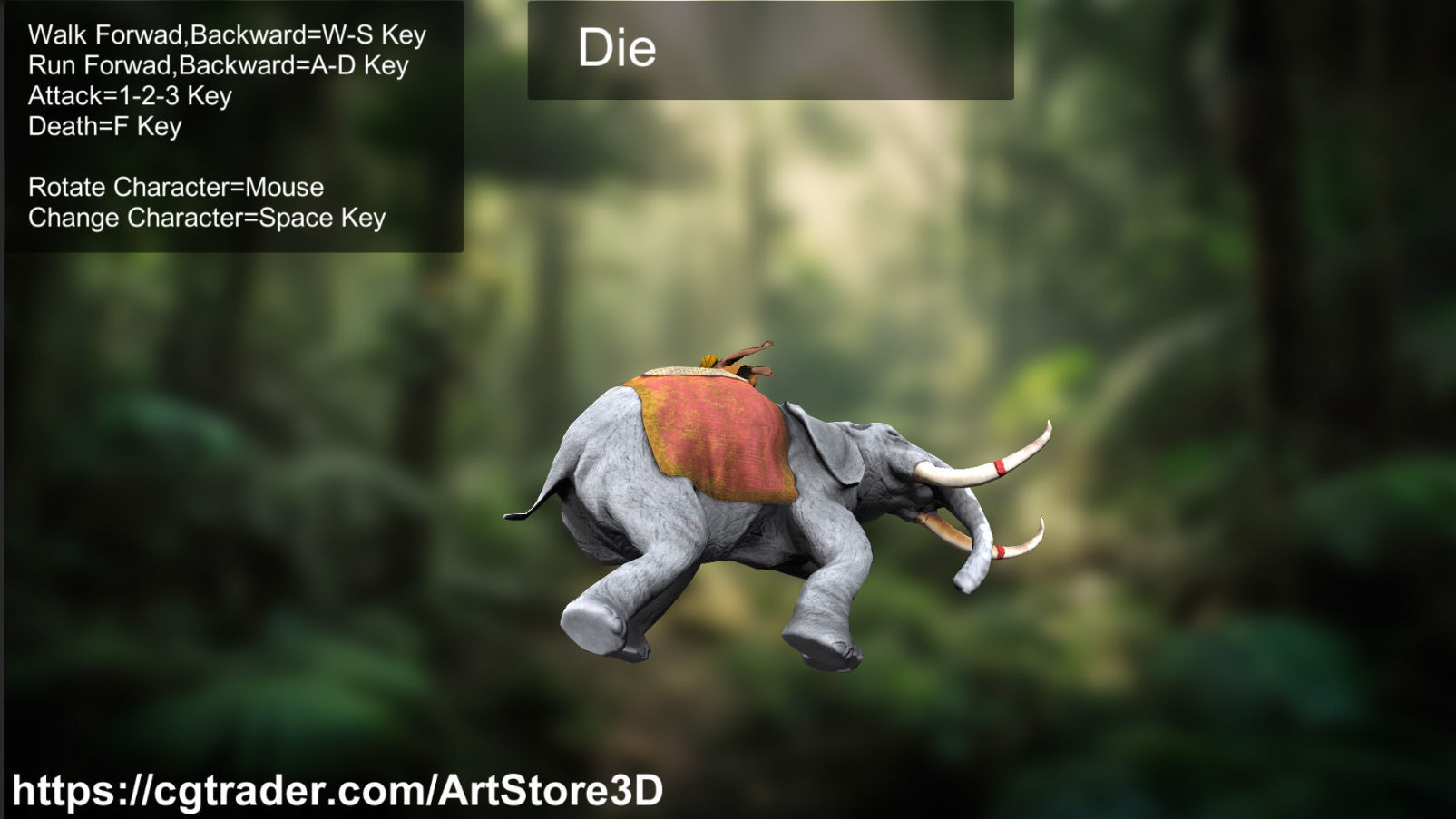 Warrior Elephant Rider - India Low-poly 3D model_24