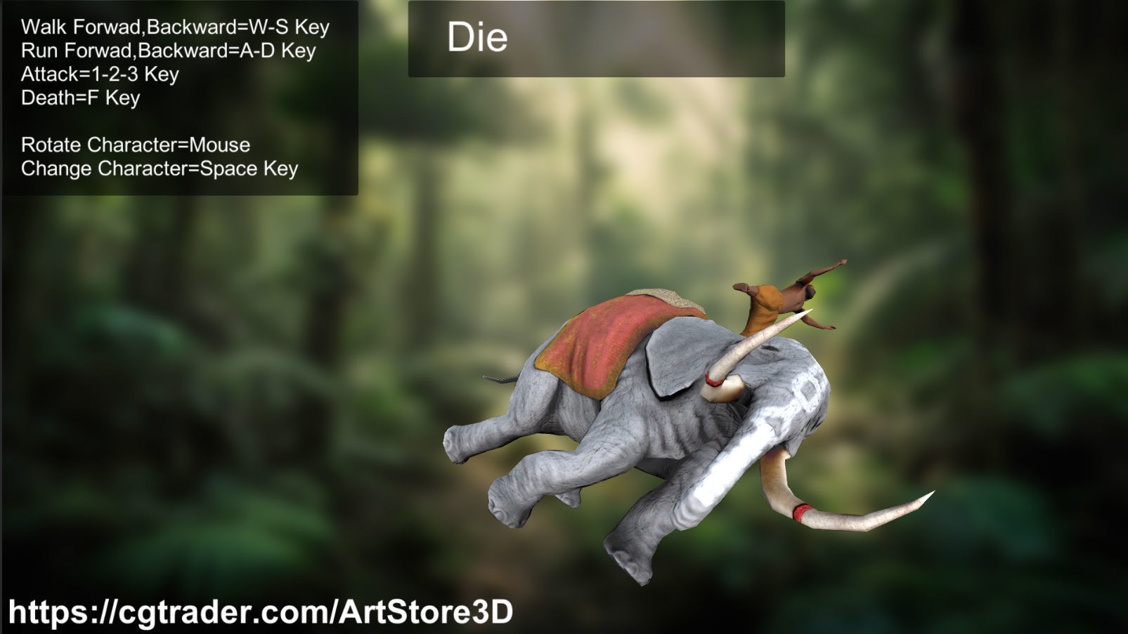 Warrior Elephant Rider - India Low-poly 3D model_23