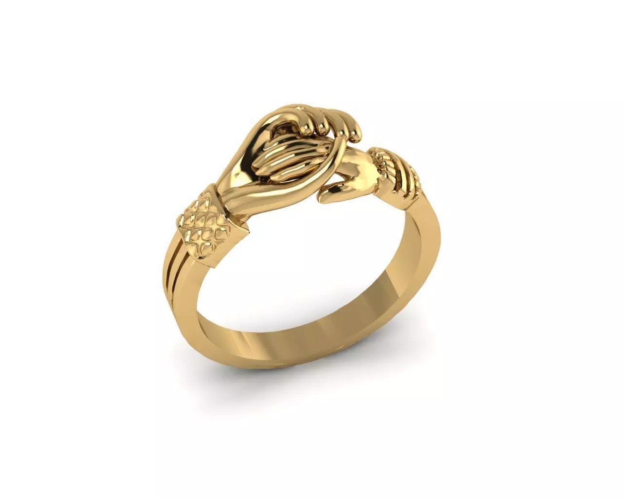 Hand Shake Rings 3D print model_0