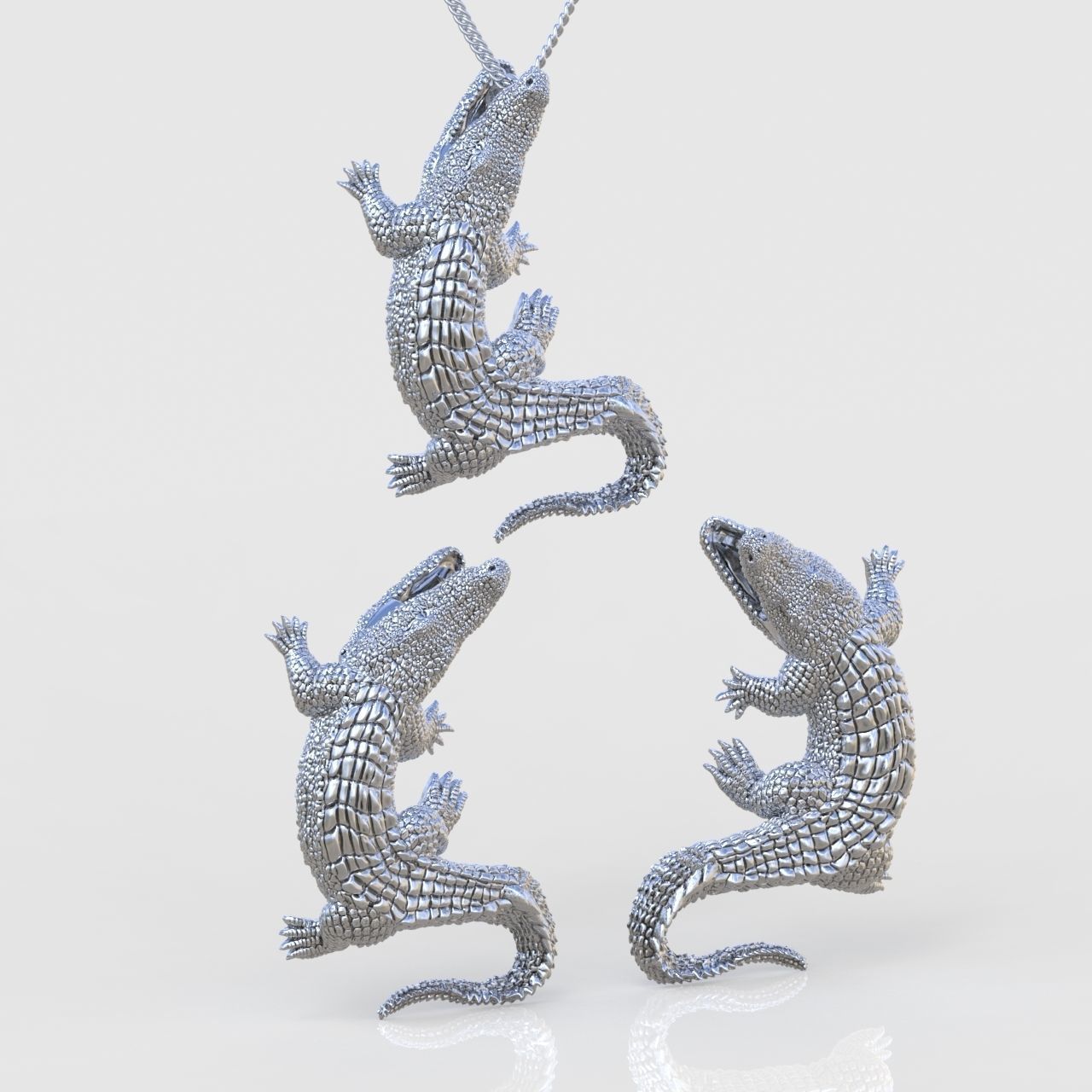 Earring and Pendant Set 3D printable model 0131 3D Model Collection_3