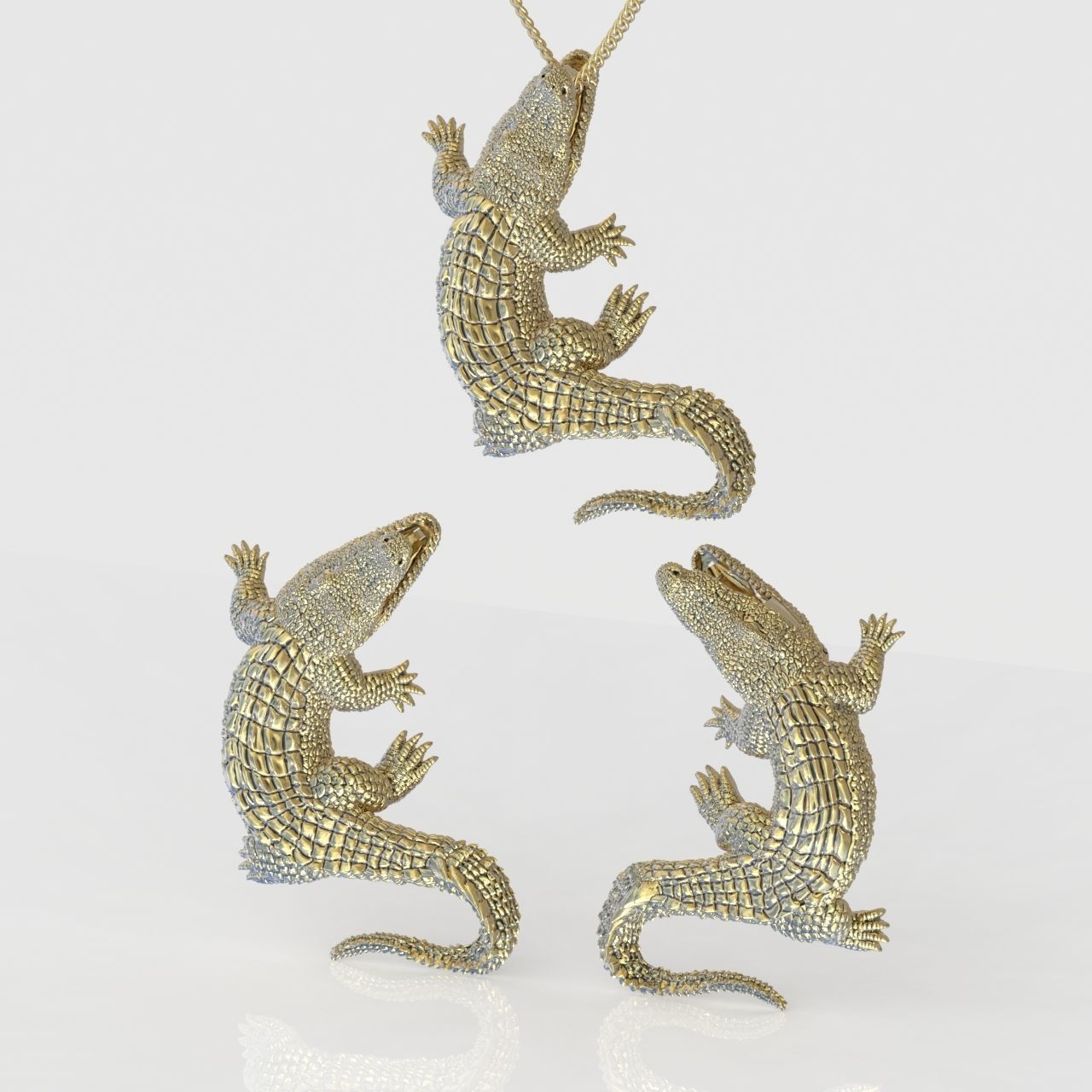 Earring and Pendant Set 3D printable model 0131 3D Model Collection_8