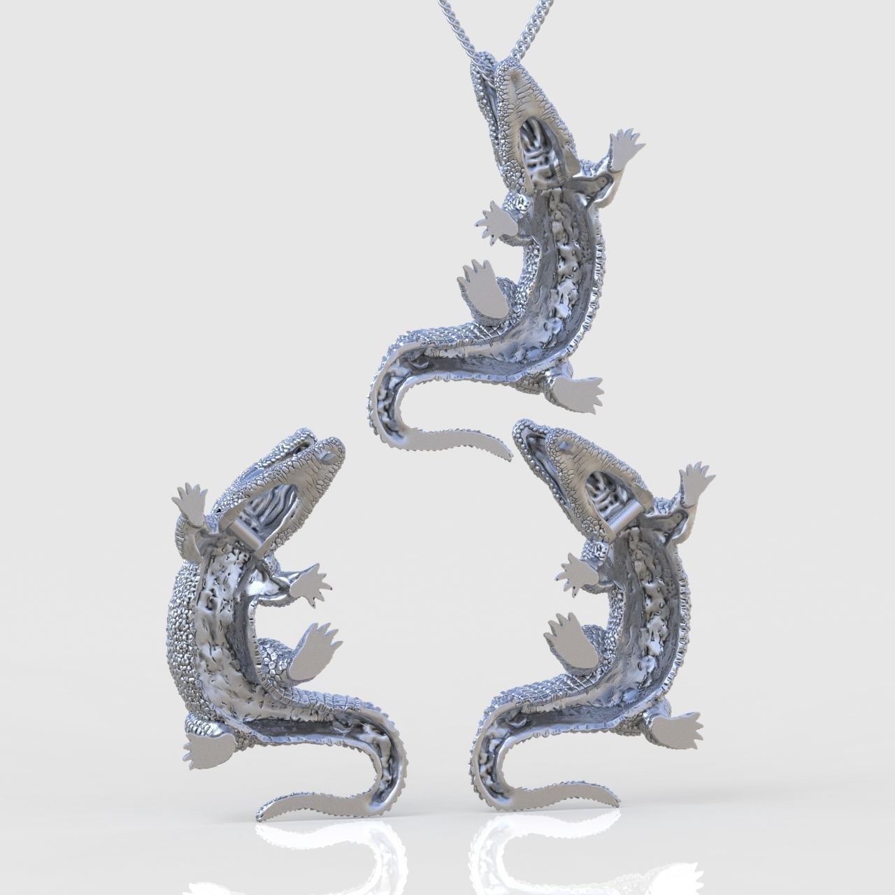 Earring and Pendant Set 3D printable model 0131 3D Model Collection_7