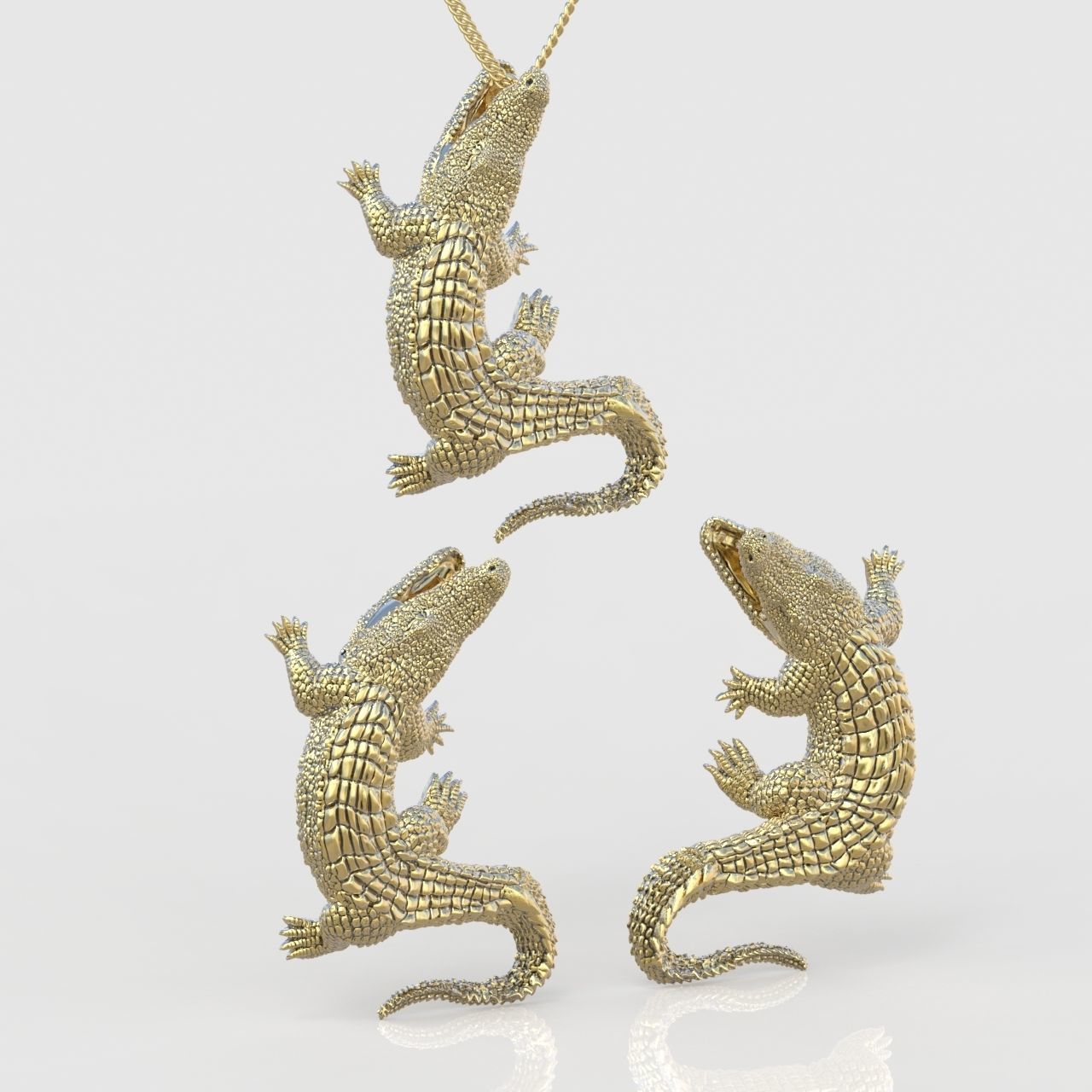 Earring and Pendant Set 3D printable model 0131 3D Model Collection_13