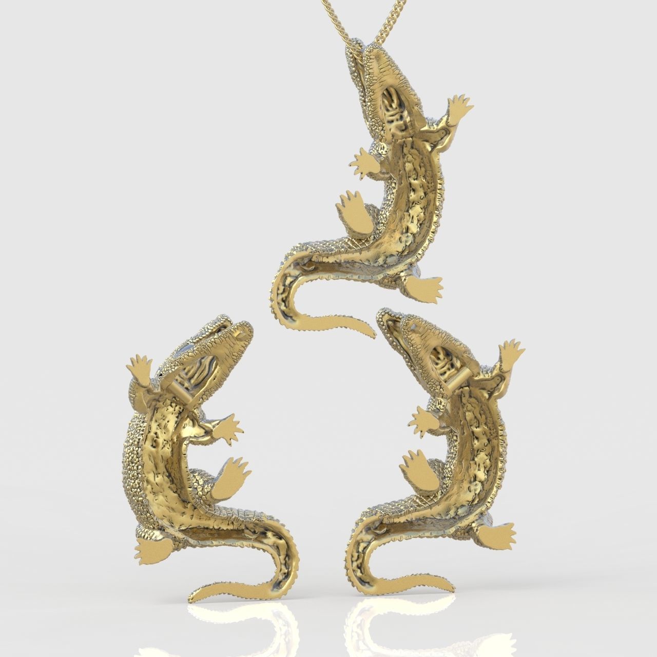 Earring and Pendant Set 3D printable model 0131 3D Model Collection_6