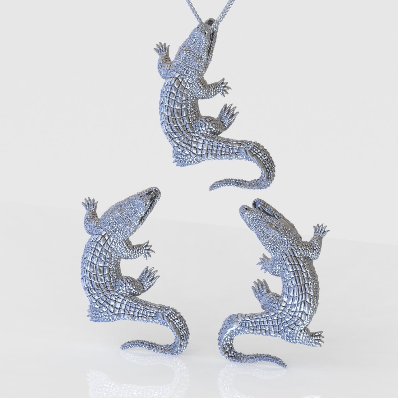 Earring and Pendant Set 3D printable model 0131 3D Model Collection_12