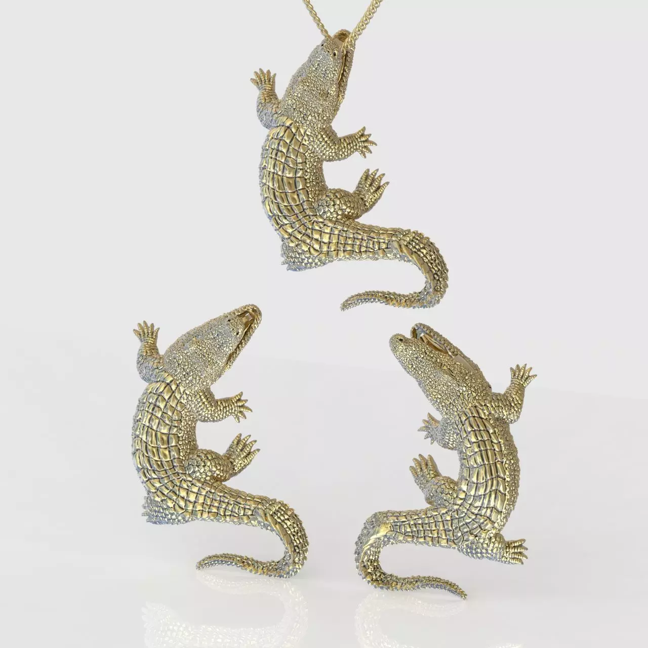 Earring and Pendant Set 3D printable model 0131 3D Model Collection_0