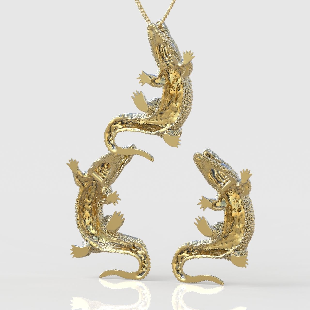 Earring and Pendant Set 3D printable model 0131 3D Model Collection_9