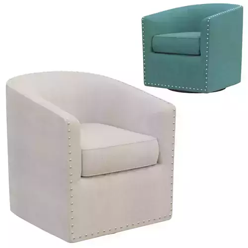 Alistair-John Nailhead Swivel Barrel Chair