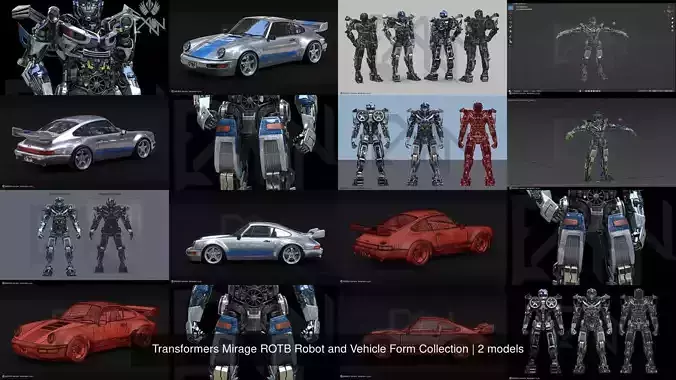 Transformers Mirage ROTB Robot and Vehicle Form Collection 