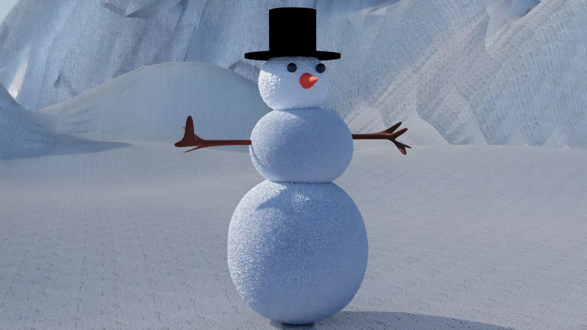 Xmass snow man Free low-poly 3D model_0