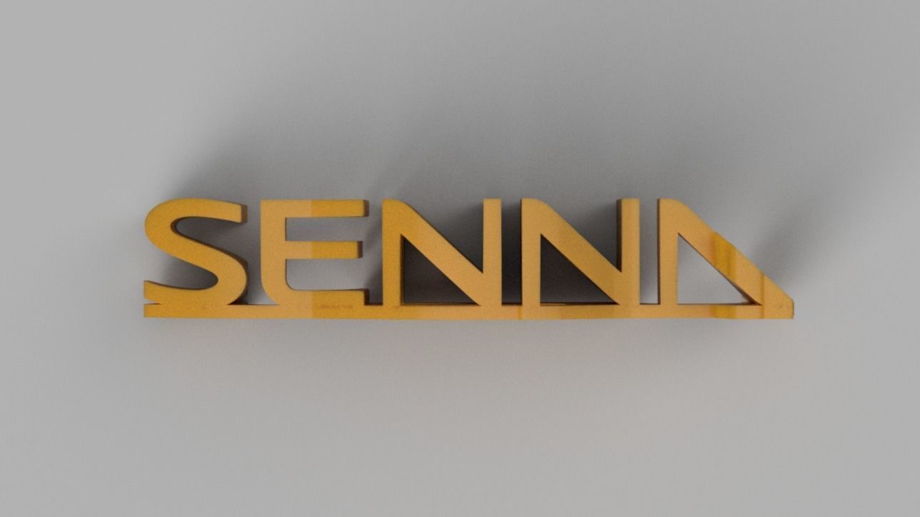 Mclaren Senna Logo and Silhouette 3D print model_2