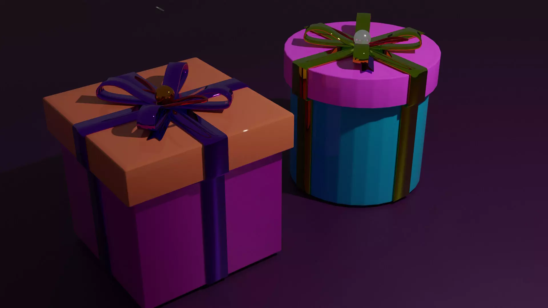 Xmass Gift boxes Free low-poly 3D model