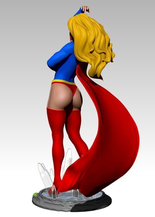 Sexy Pin-Up Supergirl 3D print model_8