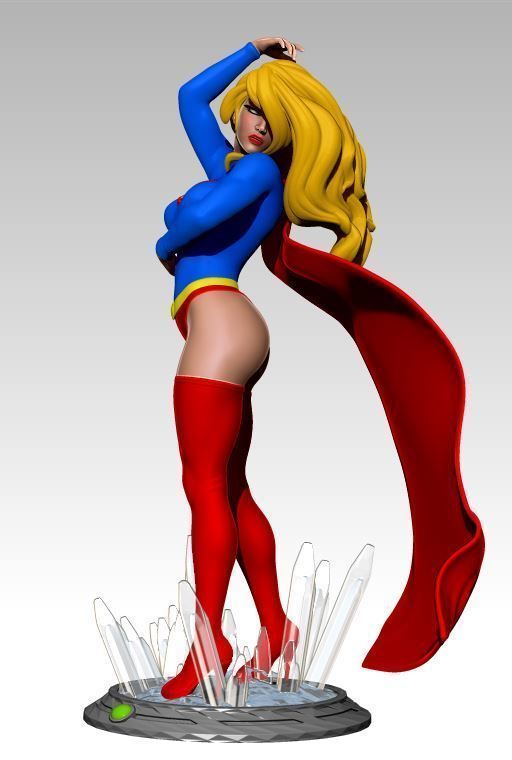 Sexy Pin-Up Supergirl 3D print model_7