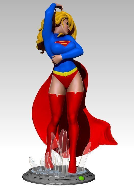 Sexy Pin-Up Supergirl 3D print model_11