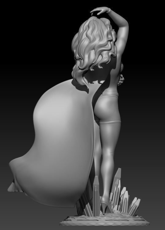 Sexy Pin-Up Supergirl 3D print model_2