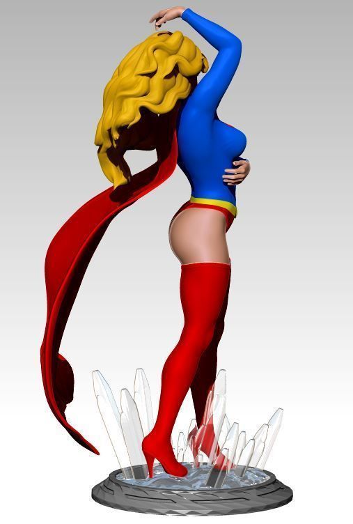 Sexy Pin-Up Supergirl 3D print model_10